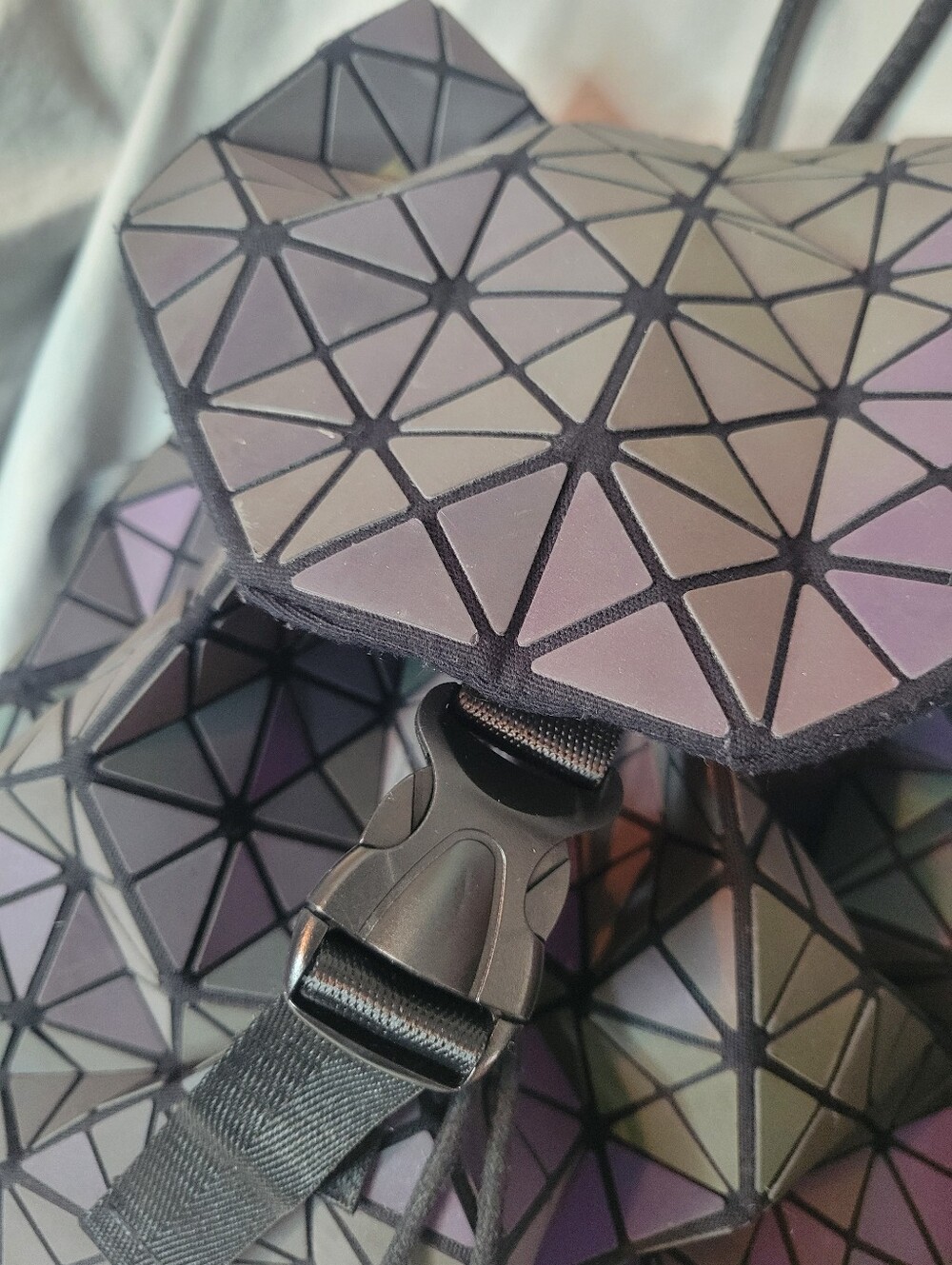 Reflective Iridescent Geometric Triangle Backpack (Reflective Colors In Photos) - Picture 6 of 15